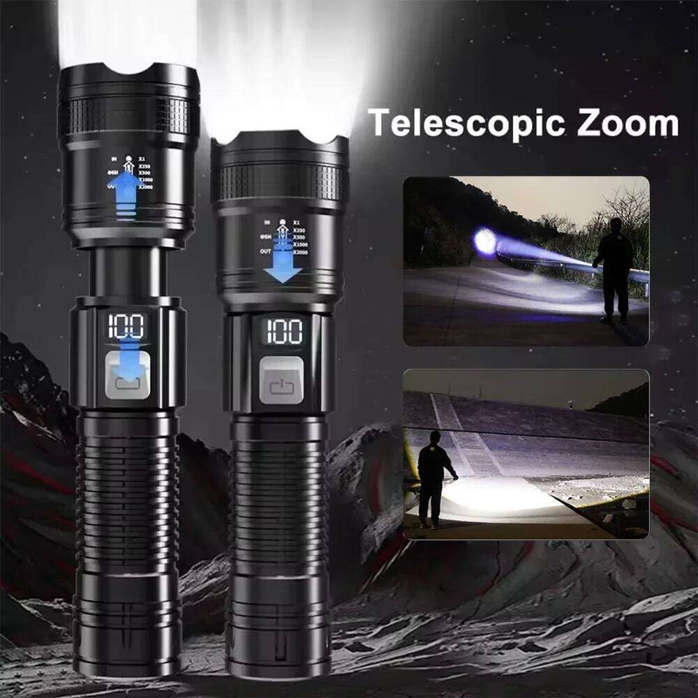Powerful Rechargeable LED Flashlights High Power Tactical Flashlight Telescopic Zoom Torch Lamp Self Defense Camping Lantern Z260301