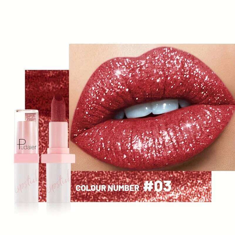 1 pc adult high color pearl metal lipstick texture, durable silky lipstick, multi-color options - Valentine gift H260302