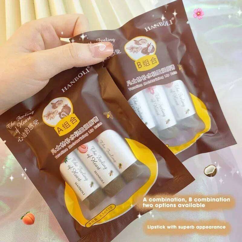 4 Colors Colored Balm Cute Fruit Moisturizing Lip Tint Long Lasting Peach Red Lipstick Waterproof Women Lips Makeup Cosmetic H260302