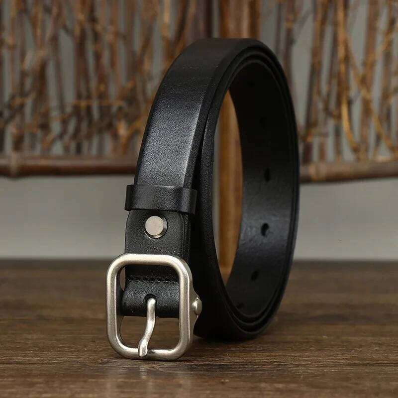 2.4CM Women's Casual Women Thick Cowskin Genuine Leather Male Strap Pure Color Belts Top Quality Jeans Belt S260228