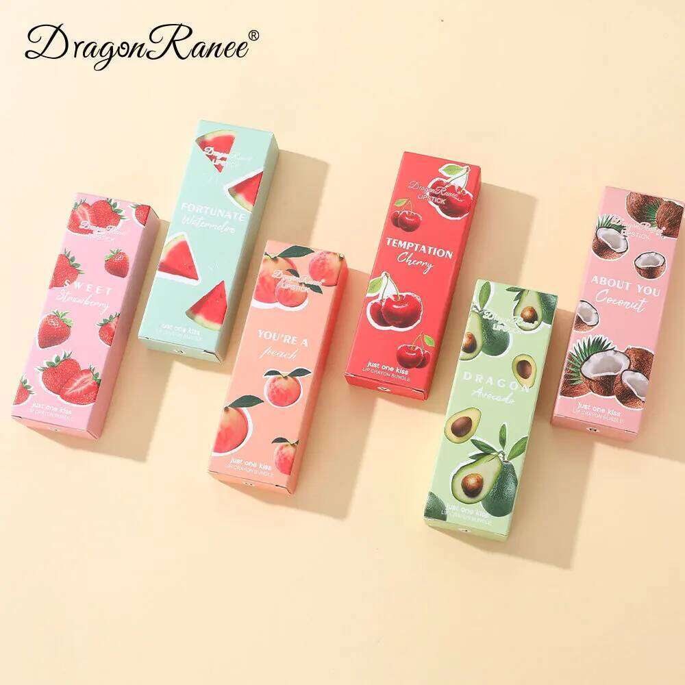Dragon Ranee 2pcs/set Crayon Lipstick Pencil Long Lasting Moisturising Liner Solid Fruit Lip Nectar H260302