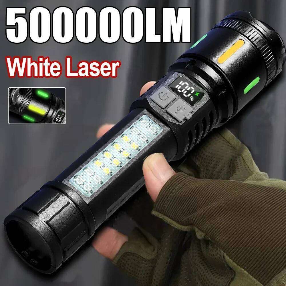 500000 Lumens Ultra Powerful Flashlight Rechargeable Portable Lantern Waterproof Tactical Flashlights Outdoor Strong Light Torch Z260301