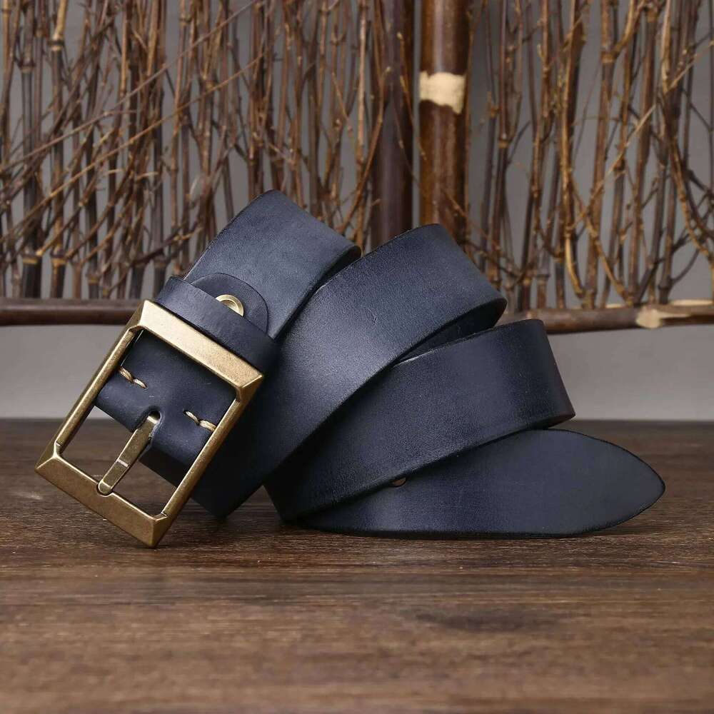3.9CM Thickened Top Cow Genuine Leather Belts for Men Luxury Designer High Quality Copper Buckle Vintage Jeans Cowboy Male Belt S260228