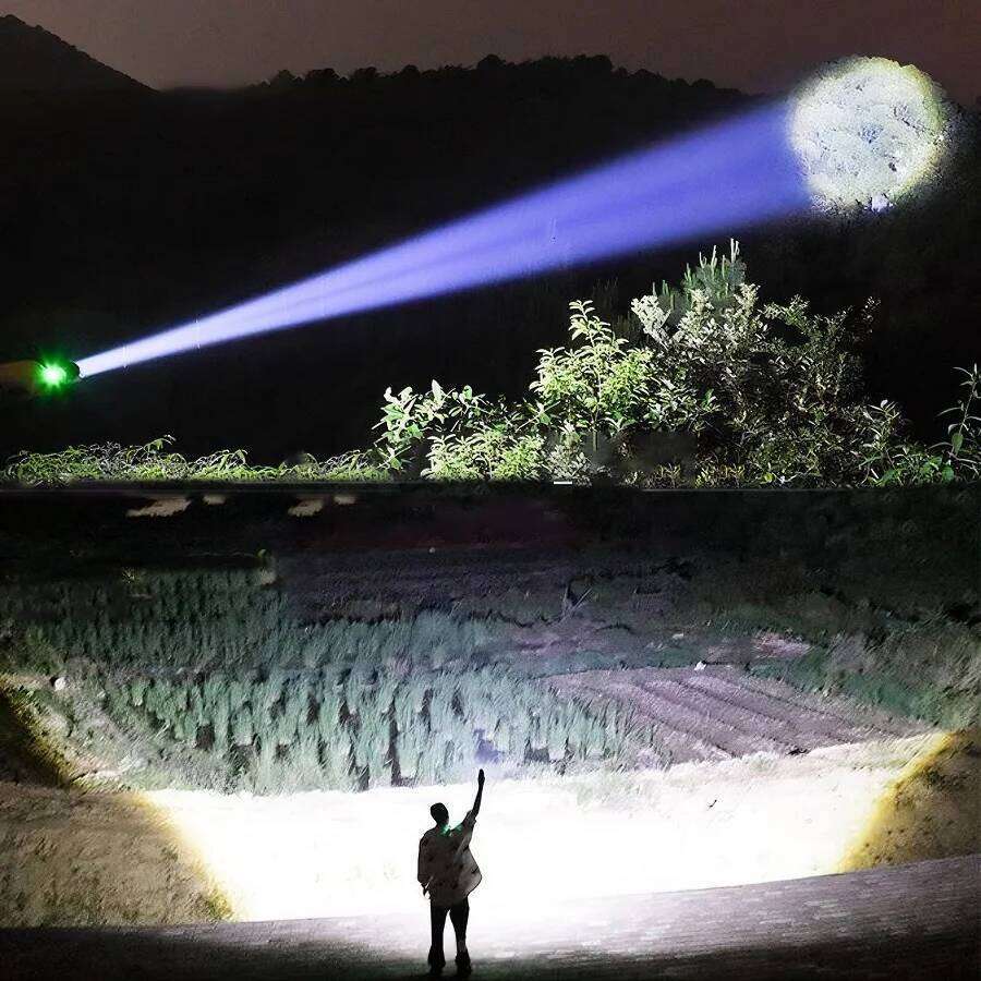 5000000LM Super Bright LED Flashlight High Powerful Lighting 2km Torch Outdoor Waterproof Light USB Rechargeable Camping Lantern Z260301