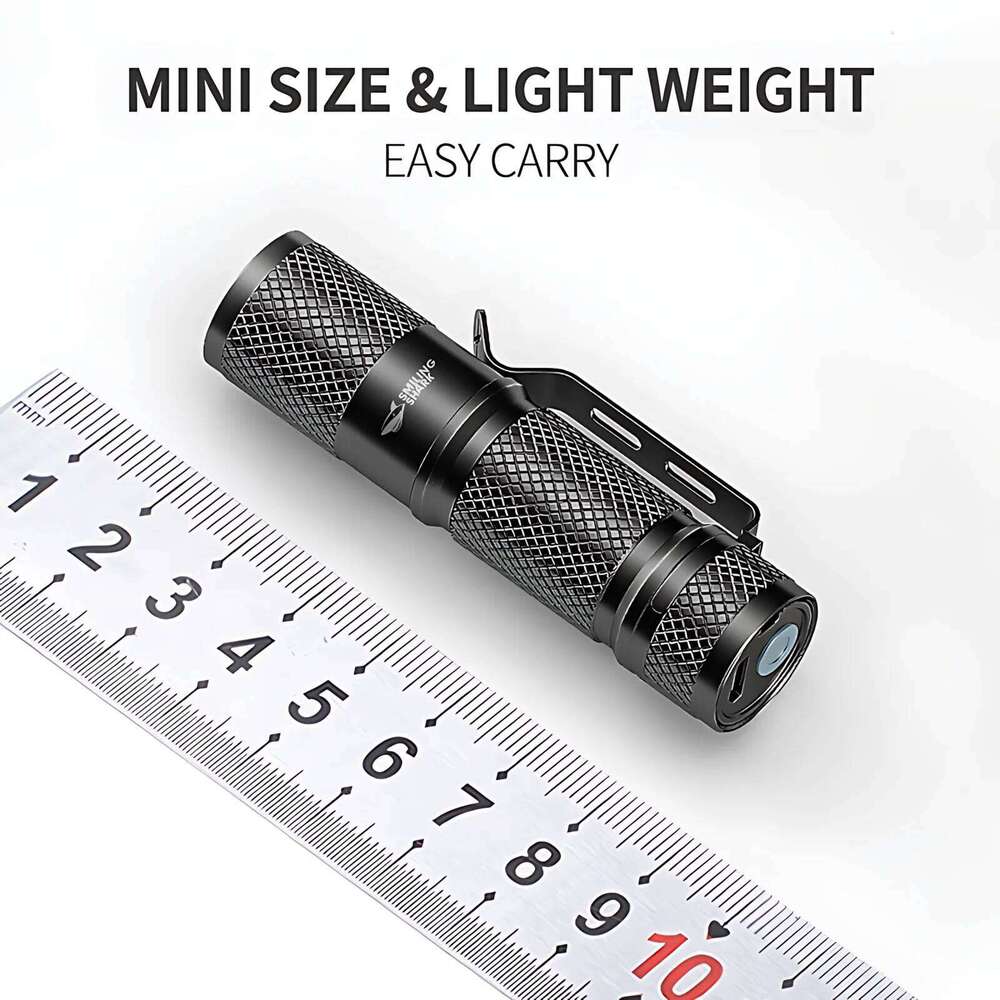 43g Mini Zoomable Flashlight 3 ModesHigh/Low/Strobe IPX4 Waterproof Aluminum Alloy - Pocket Clip for EDC, Camping, Emergency Z260301