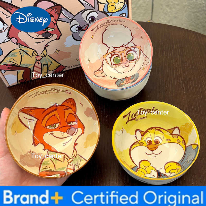Disney Zootopia Ceramic Rice Bowl Cute Kids Cartoon Tableware Set High Value Small Bowl Christmas H260302