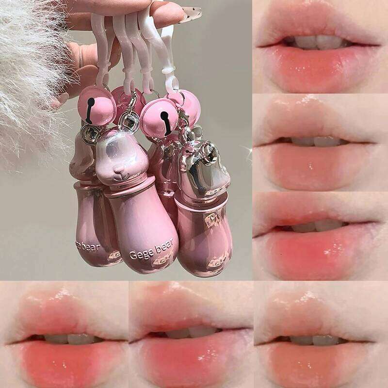 Gege Moist Glow Lipstick - Cute Bear Design, Hydrating Glassy Lips, Korean Transparent Finish H260302