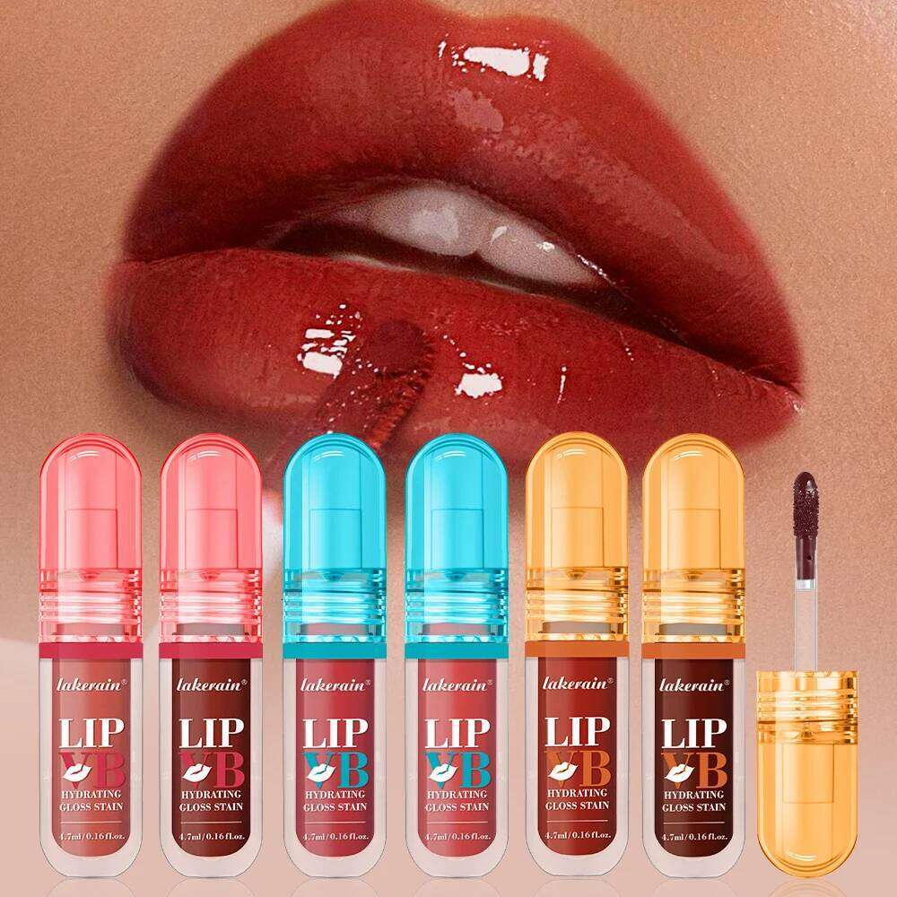 Vitamin B Moisturizing Glaze Water Light Mirror Lip Lasting Hydrating Gloss Stain Instant Glossy Wetness Makeup H260302