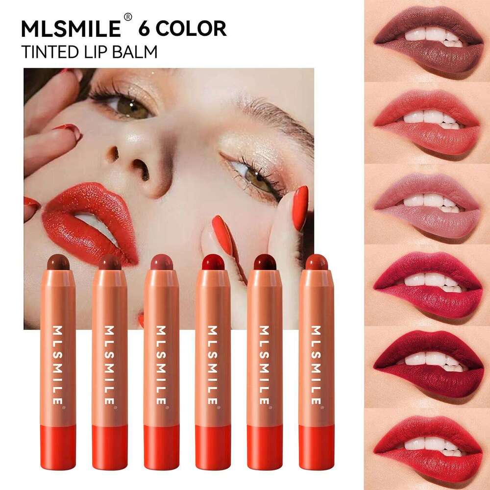 MLSMILE 6colors and Cheek Lip Balm Long-lasting Easy Color Moisturizing Natural matte Lipstick Pen H260302