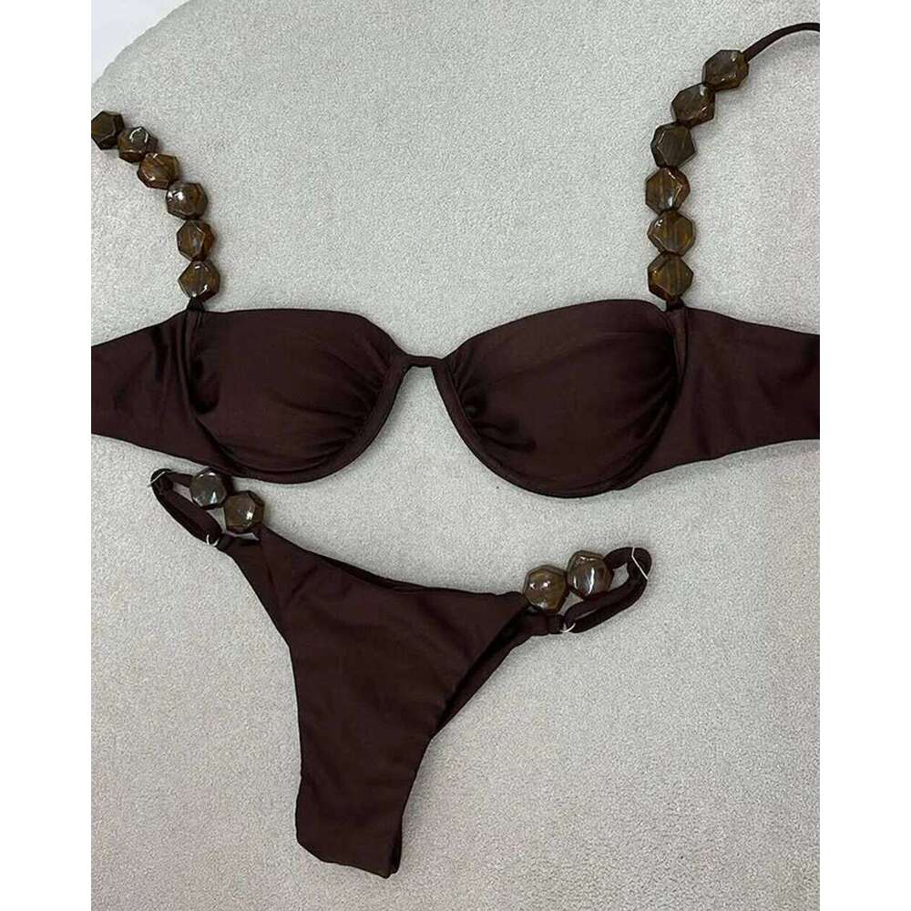 2025 Sexy Bikini Set High Waist Golden Printed Women Swimwear Push Up Bikinis Swimsuit Female Biquini Bathing Suit Z260301