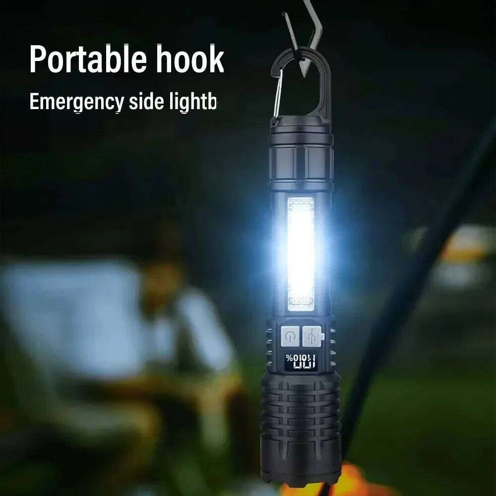 Multi Mode LED Flashlight 18650 Rechargeable Battery Tactical Zoomable 5 Functions Water Resistant Outdoor Activities Fishing Z260301