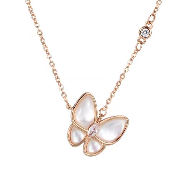 necklace jewerly designer for women Dainty Butterfly Pendant Everyday Elegance White Gold 18K Gold Plated It doesnt easily fade High quality jewelry luxury jewelry