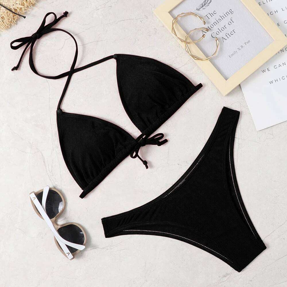 2022 new sexy bikini suit solid color women's Beach swimsuit Z260301