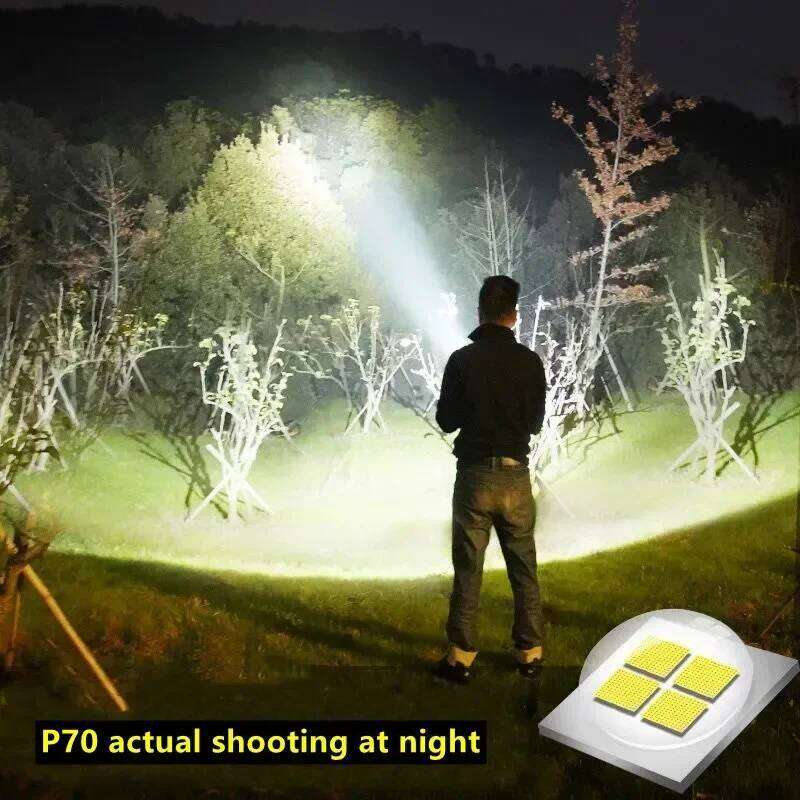 P70 L2 Lamp Super Powerful USB Charging Flashlight Outdoor 26650 Battery Rechargeable Torch Camping Z260301