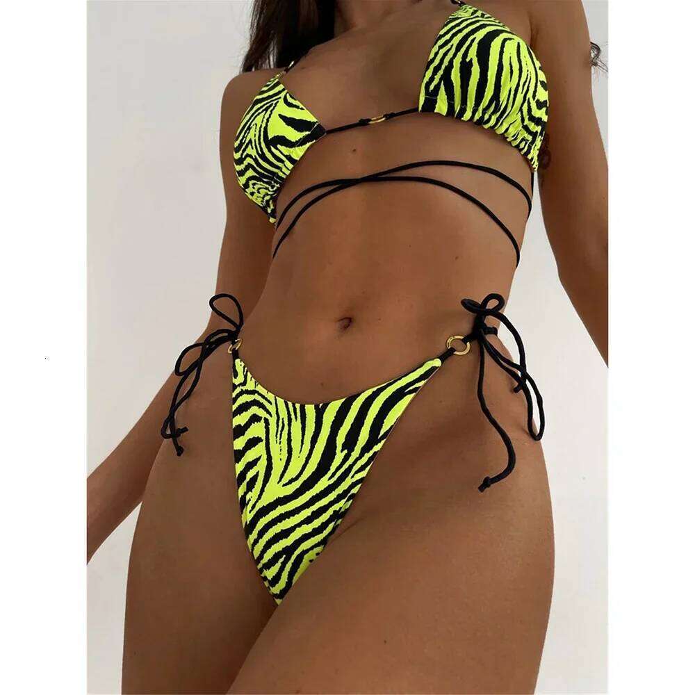 2025 Sexy Brazilian Thong Mujer Swimwear Women Bandage Leopard Swimsuit Micro Bikini Set Summer Beachwear Swim Suit Z260301