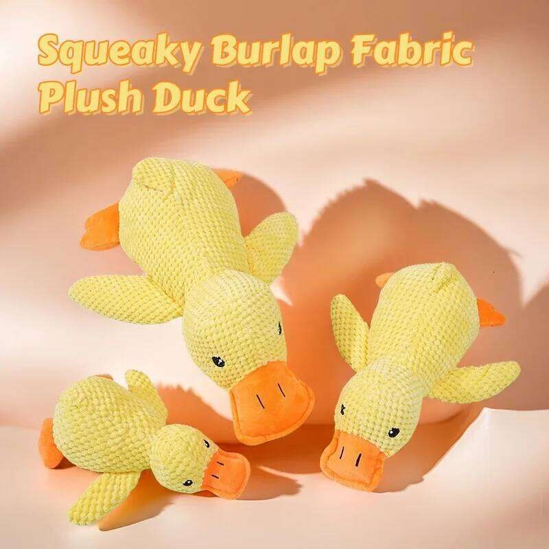 Dog Toy Yellow Duck Teether Durable Chew Toy For Pets Plush Toy Puppy Duck Pet Toy