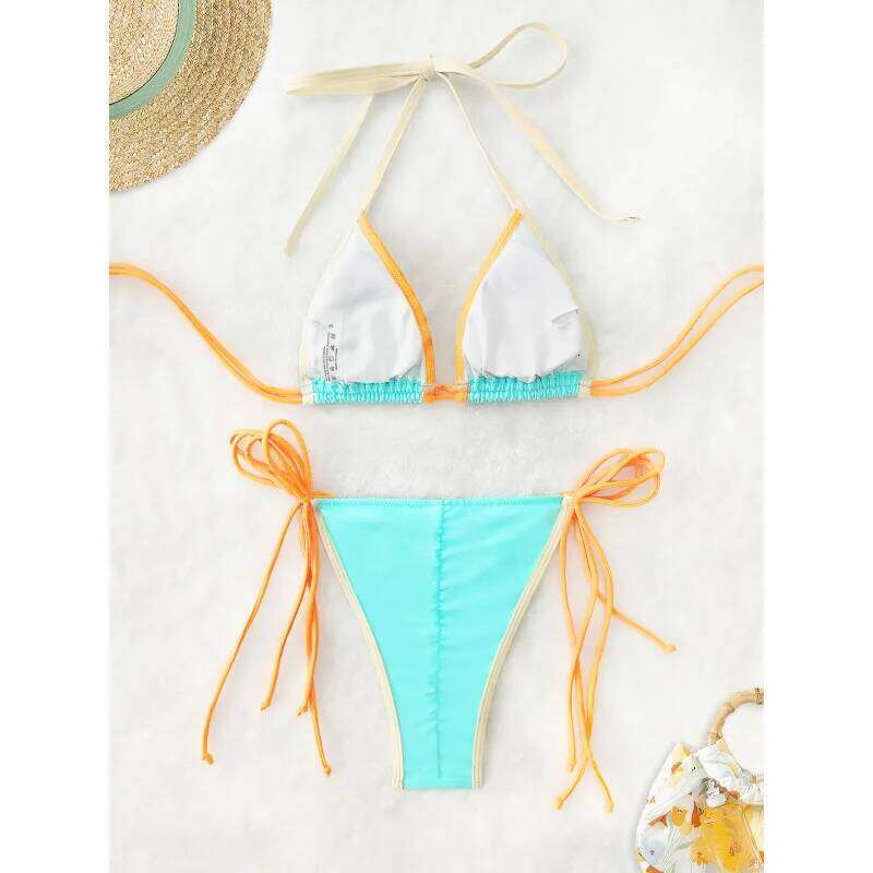 2025New Blue Swimsuit Ladies Sexy Three Point Bikini Women Wholesale Z260301