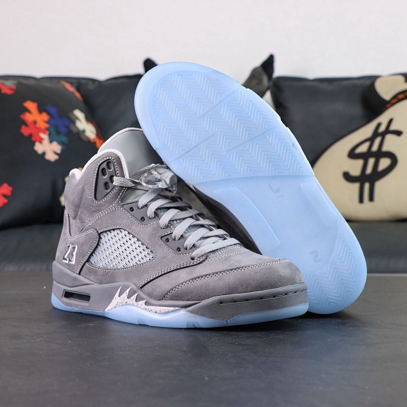 Wolf Basketball Shoes Grey LJR Grade Baskeball With Box 2026 5s Flint Full-Length Air Midsole Outsole Carbon Fiber Plate S2 HUPU Sneakers Z260601
