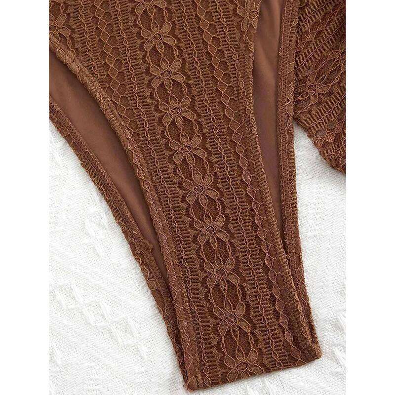 Sexy Set Bathing Suit Women Triangle Spliced Ruffles Halter Bikini Push Bandage Cover Up Beachwear 3 Piece Swimsuit Z260301