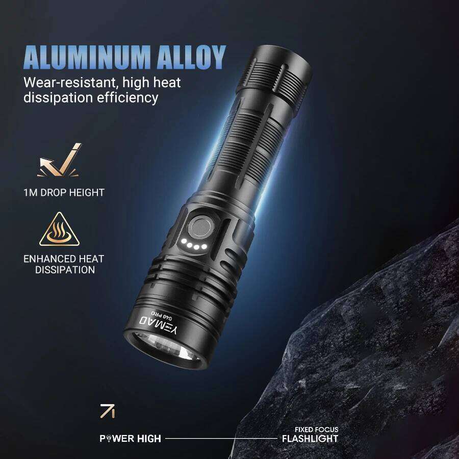 YEMAO G40 2000lm Flashlight USB C Rechargeable SST40 LED 217000 Torch Portable Powerful Bright Flashlights with Power Indicator Z260301