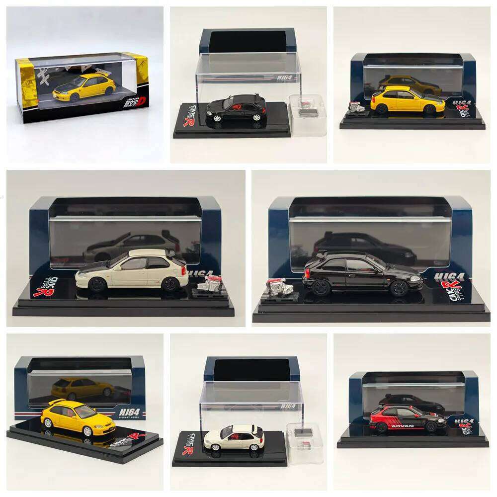Hobby Japan 1/64 for CIVIC TYPE R EK9 1997 Diecast Models Car Collection Auto Toys Gift 26Y0302
