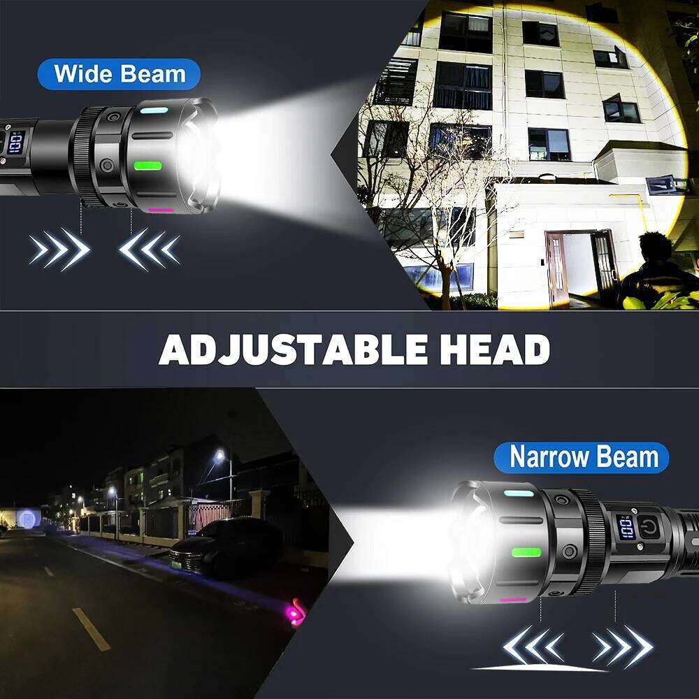 High Power Long Range LED Flashlight Strong Light Lantern USB Rechargeable Tactical Torch Outdoor Waterproof Powerful Zoom Lamp Z260301