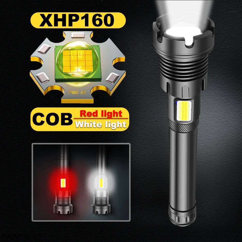 2025 New 15000mAh XHP390 Ultra Powerful Flashlight 10000000LM Zoomable USB Rechargeable Lantern 2200LM Torch for Outdoor Camping Z260301