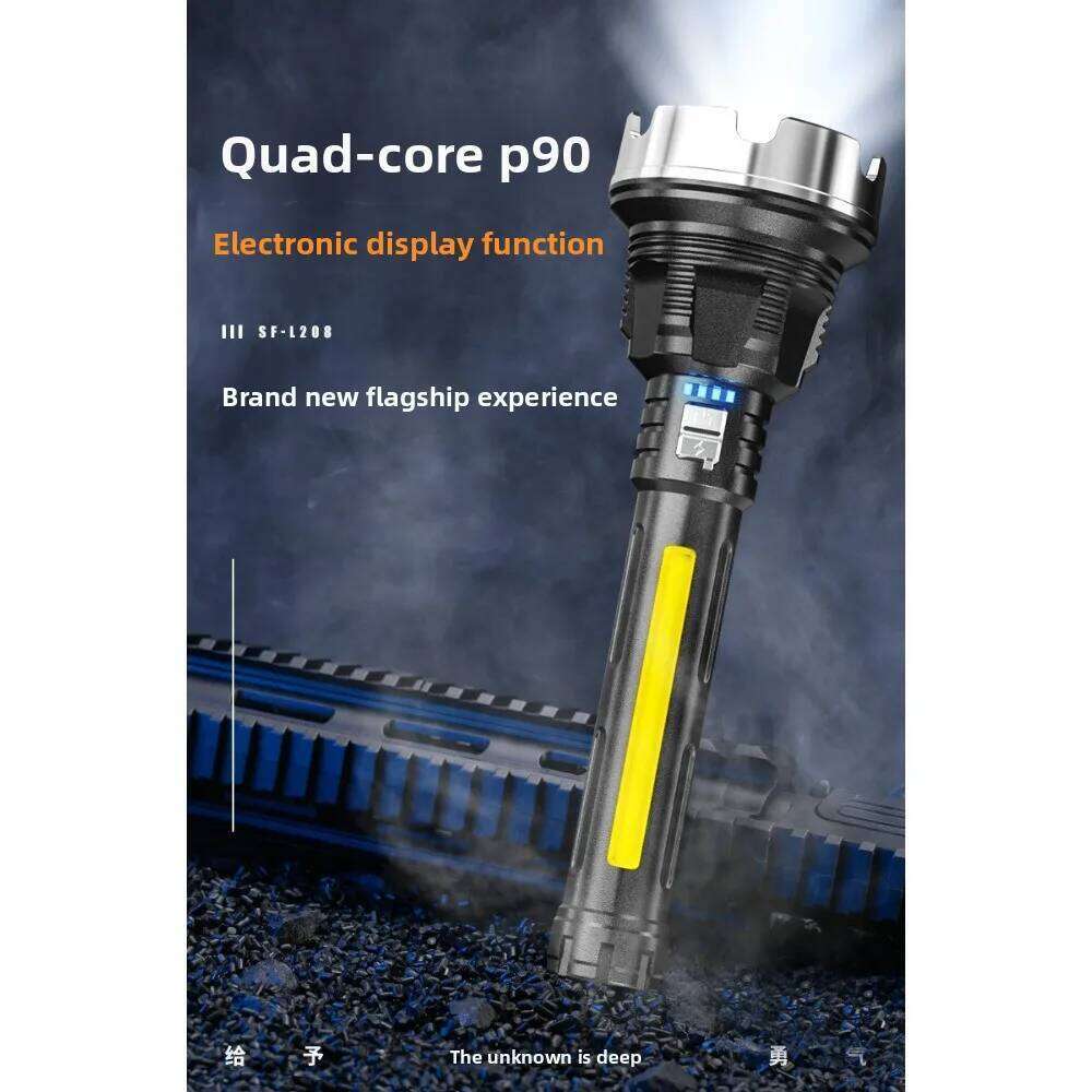 COB Side Light Super Bright LED Flashlight Rechargeable Multi-Functional Portable Long-Shot Torch for Home Outdoor Activities Z260301