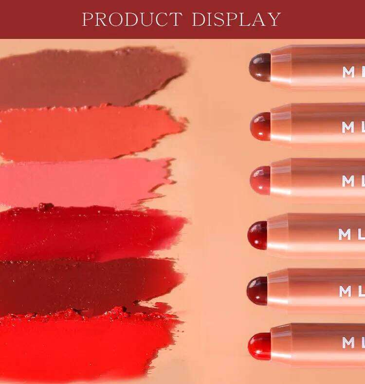 MLSMILE 6colors and Cheek Lip Balm Long-lasting Easy Color Moisturizing Natural matte Lipstick Pen H260302