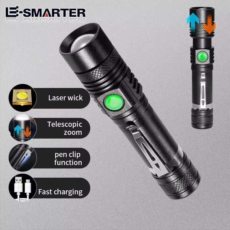 Ultra Bright Flashlight USB Linterna LED Torch Lanterna Power Tips Bicycle Light Rechargeable Use 18650 Z260301