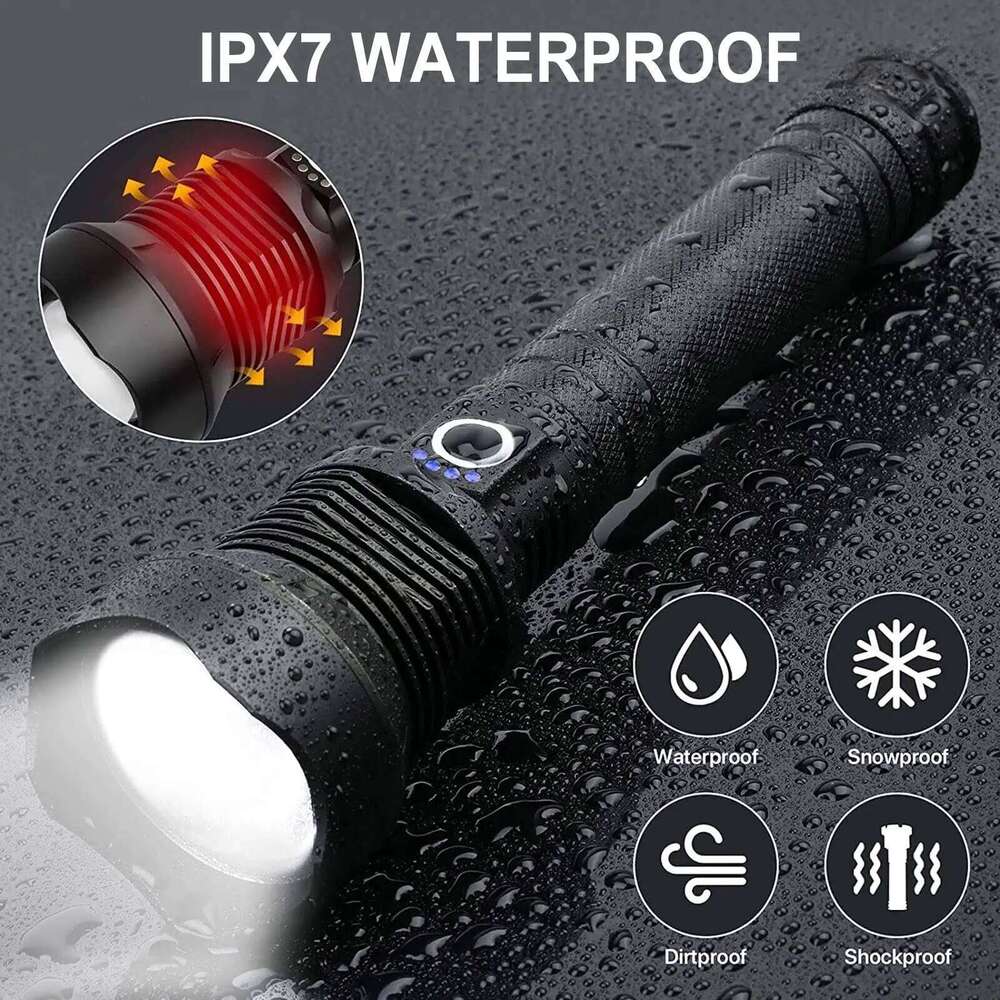 2024 New Aluminum Alloy Ultra LED Flashlight 90000 Lumens ZoomableCompanion for Camping Emergencies Hiking Walking Dog Z260301