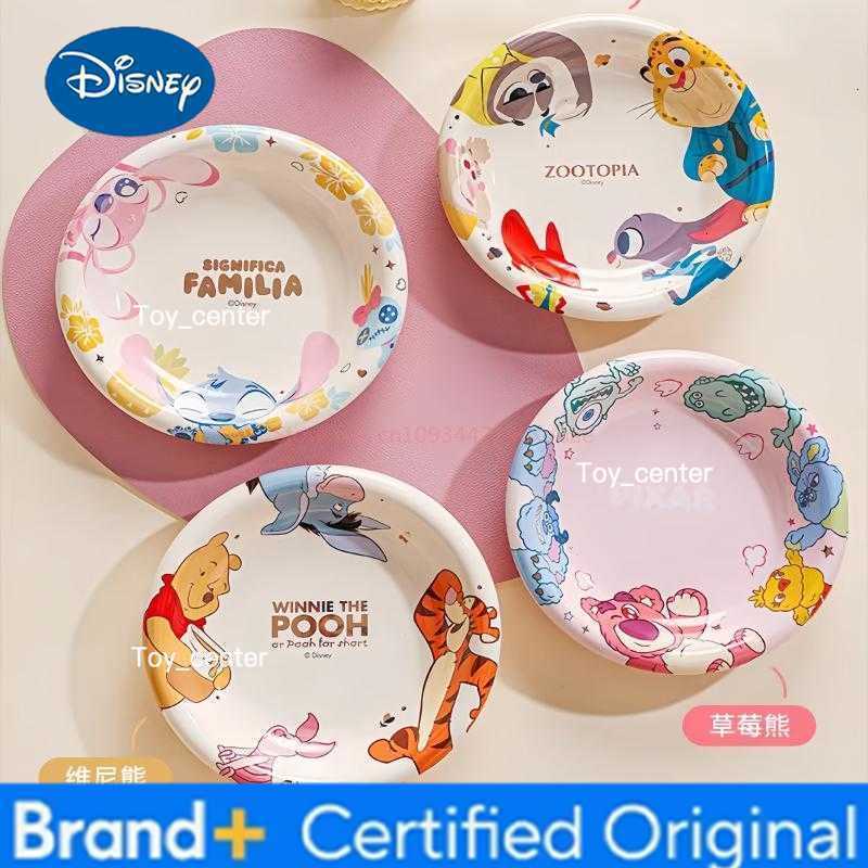 Disney Stitch Winnie the Pooh Ceramic Dinnerware Set - Bowl Plate Cup Spoon Chopsticks for 1 Person Home Kitchen Birthday Gift H26030211