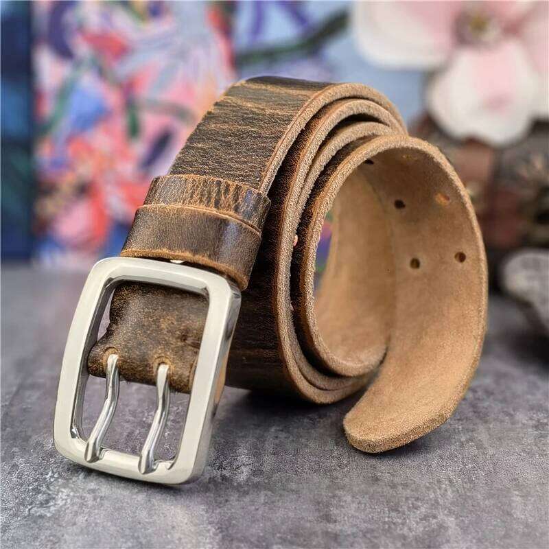3.8CM Double Pin Stainless Steel Buckle Thick Men Luxury Ceinture Men's Leather Belt Wide SBT0017 S260228