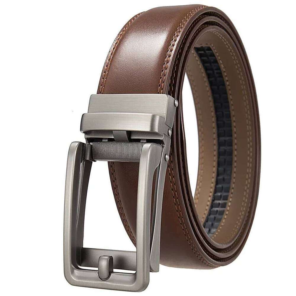 3.5cm Genuine Leather For Men's High Quality Jeans Cowskin Casual Belts Business Cowboy Waistband Automatic Buckle Strap S260228