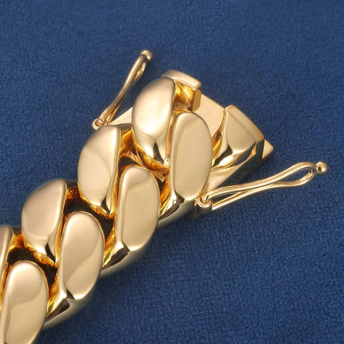 Factory Custom 18MM Real S925 Silver 9k 10K 14k 18k Solid Filled Gold Yellow Gold Miami Cuban Link Chain Necklace Bracelet