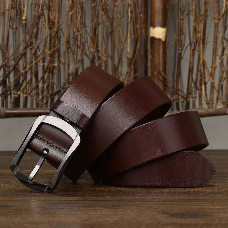 3.8CM Anti Allergy Pin Ceramic Buckle Cowskin Genuine Leather Men's Belt Luxury Brand Designer Waist Jeans Belts Casual Homme S260228