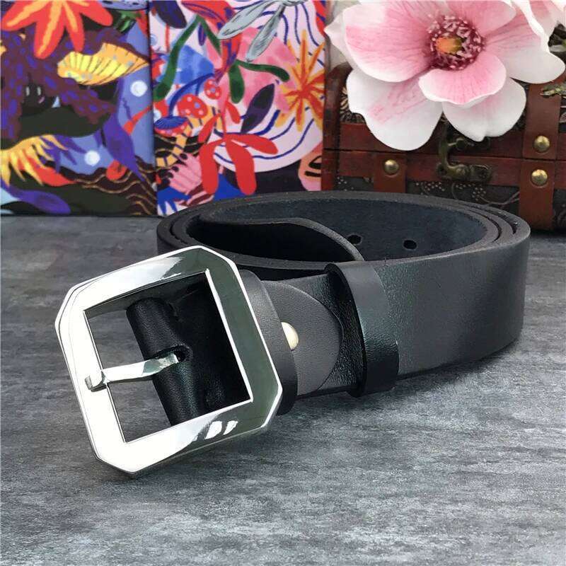 Stainless Steel Buckle Quality Super Thick Genuine Ceinture Men Leather Wide Waist Belt SBT0004 S260228