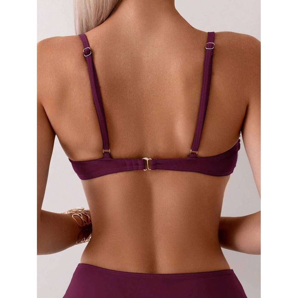 2025 U-wire Bikini Women Sexy Strappy Swimwear Female Solid Swimsuit Bathers Bathing Swimming Swim Suit Beachwear Z260301