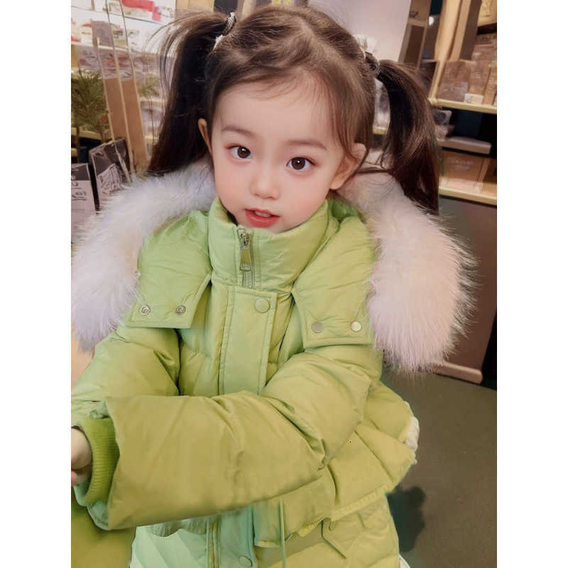 down jacket cotton windproof jacket 2024 vintage warm thick velvet winter ski jacket plus size childrens clothing X2411151