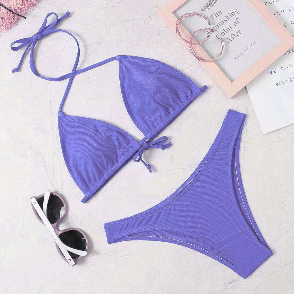 2022 new sexy bikini suit solid color women's Beach swimsuit Z260301