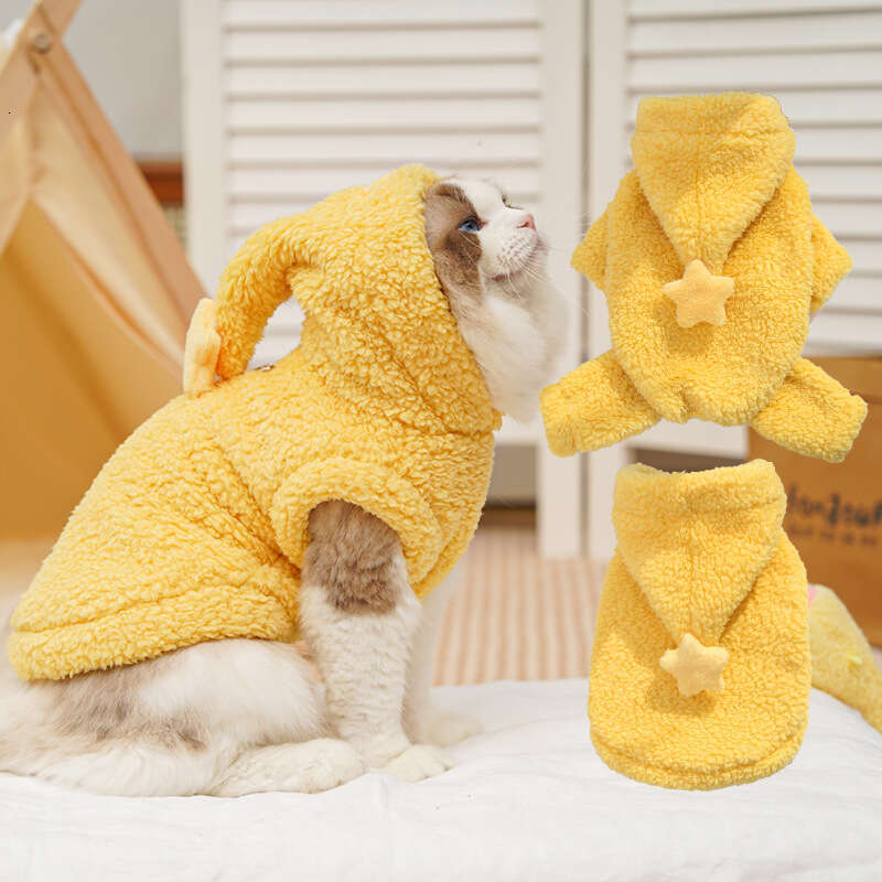 brand Starman four legged pet clothing fleece lined thickened with a hood autumn winter suitable dogs cats accessories for Bichon Frise and Pomeranian