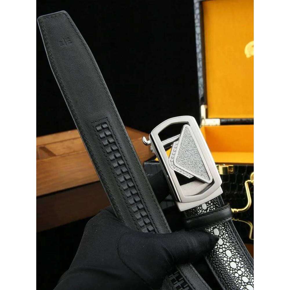 Fashion Male Pearl Fish Pattern Genuine Leather Belt Buckle Vintage Business Cowskin Casual Versatile Handmade Belts For Jeans S260228