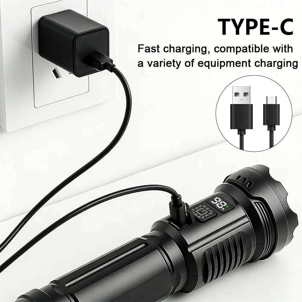 White Laser Flashlights High Power Side Lamp Rechargeable LED Flashlight Torch 18650 Battery Portable Outdoor Camping Lantern Z260301