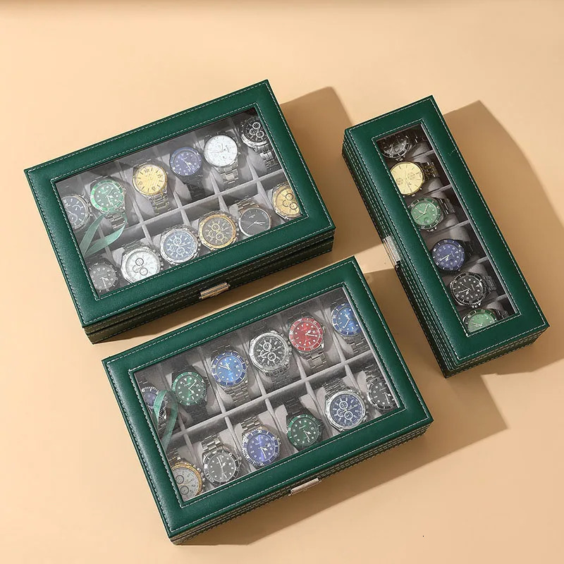 DELESYS Green Dust-proof Watch Jewelry Box With Zipper Watch Gift Box With Lock Jewelry Display Box Gift Box Birthday Present 260228