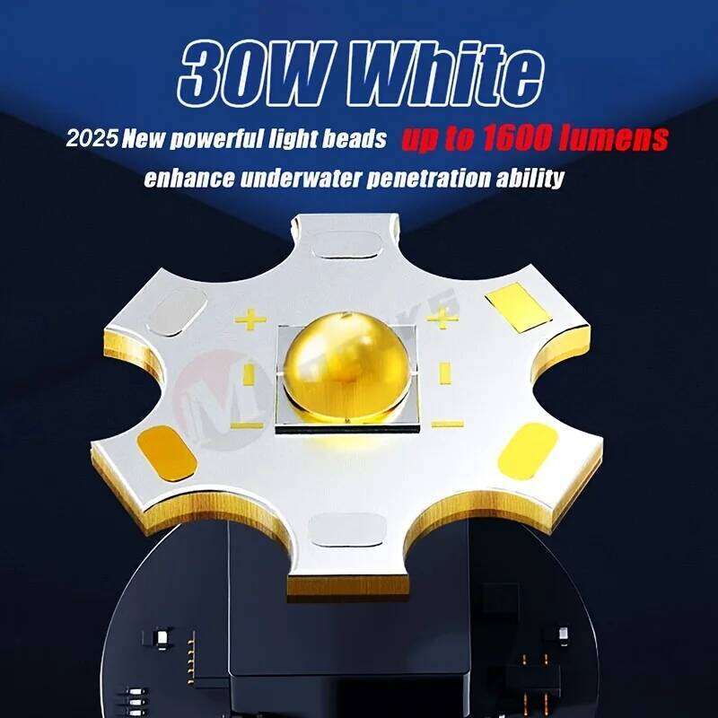 LED Scuba Flashlight 1600 Lumens Ultra-Bright Underwater Spotlight 100m IP68 Waterproof Diving and Fishing Light Z260301