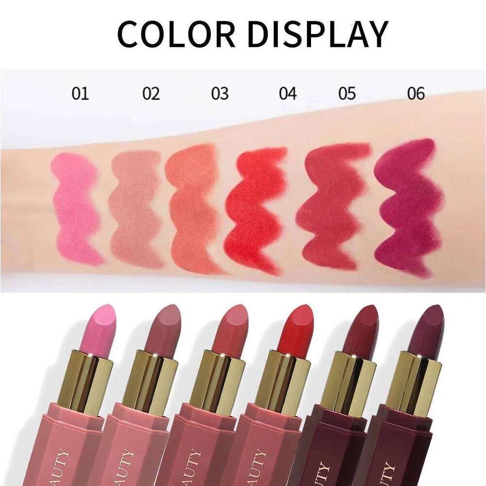 Six-color lipstick, non-fading non-stick cup, long-lasting velvet luster, matte lipstick waterproof lipstick-JUJU DREAM H260302