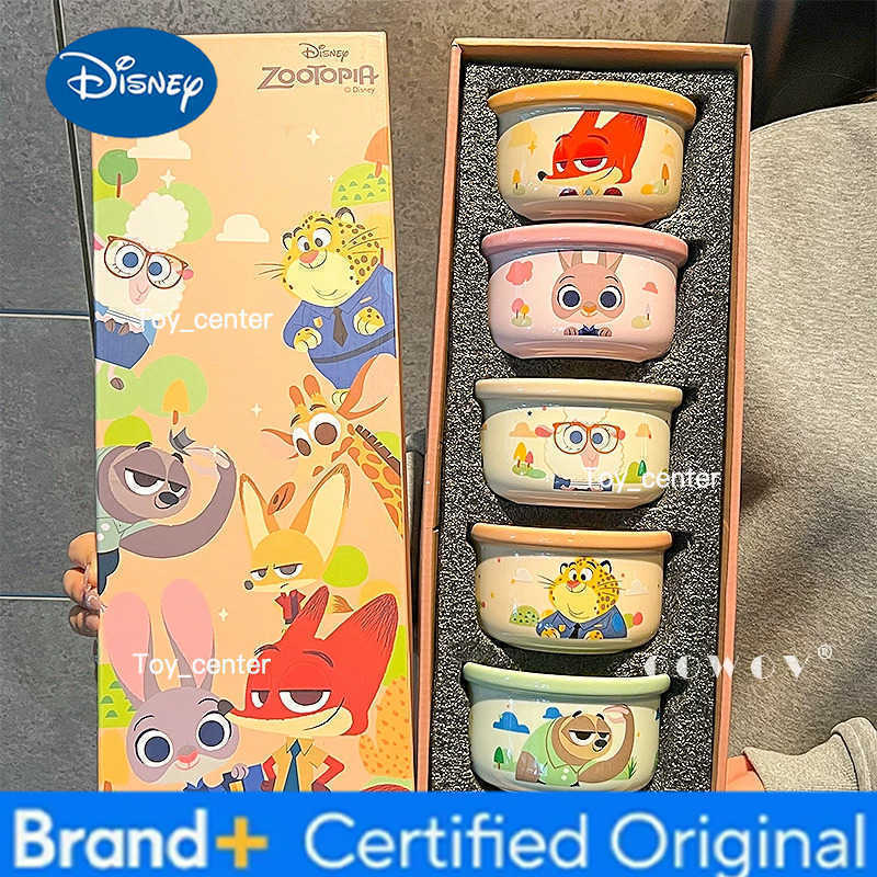 Disney New Zootopia Judith Nick Ceramic Tableware Gift Box Bowl Home High Beauty New Year Birthday Companion Gift H260302