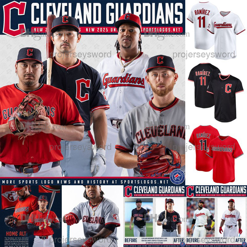 ClevelandGuardians Jersey Jose Ramirez Steven Kwan Bo Naylor Gavin Williams Tanner Bibee Austin Hedges Angel Martinez David Fry Gabriel Arias Custom Baseball
