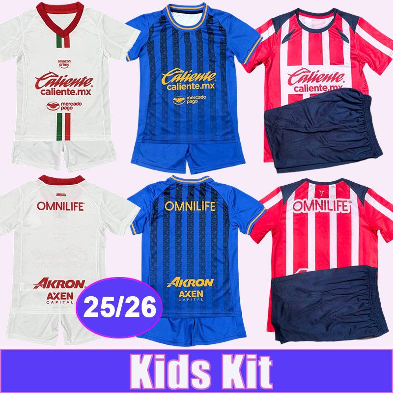 25 26 ChIVas Kids Kit Soccer Jerseys MOZO I. BRIZUELA GUZMAN PEREZ MACIAS R. CISNEROS Home Away 3rd Football Shirts