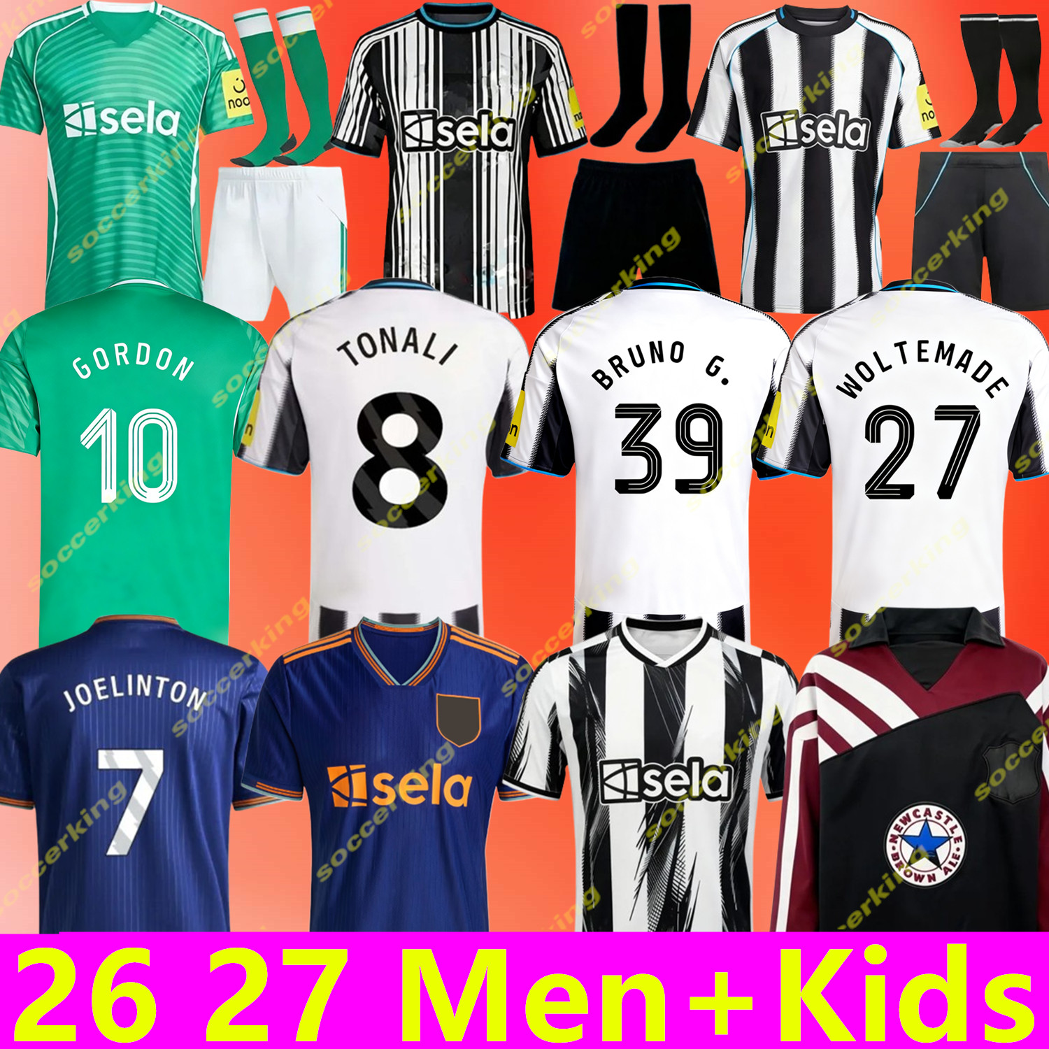 newcastle utd 25 26 27 Soccer Jerseys Bruno G Gordon ISAK J.RAMSEY Joelinton Tonali ELANGA WISSA WOLTEMADE fans player NUFC 2025 2026 2027 football shirt mene kids kit
